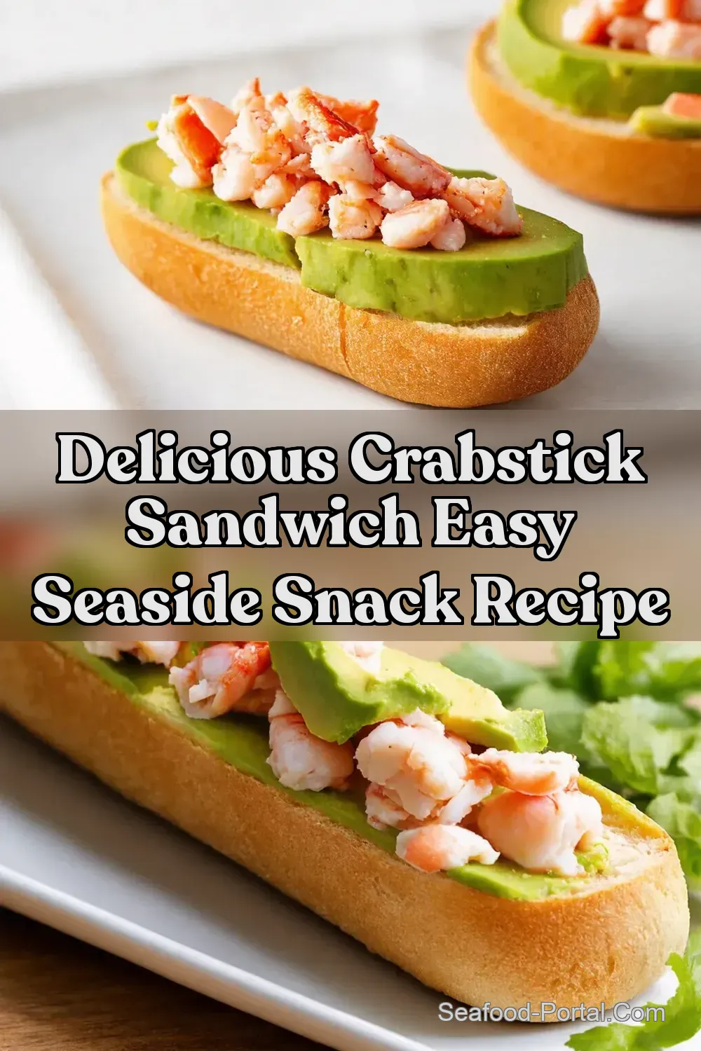 Crabstick Baguette Avocado Seaside Snack Sensation -…