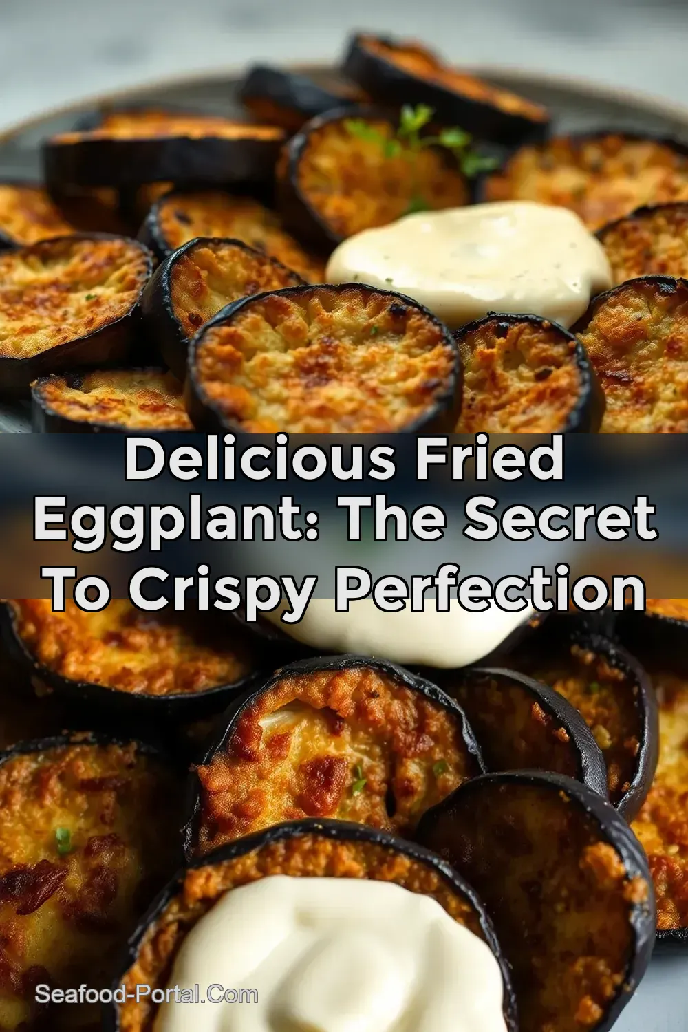Crispy Fried Eggplant Medallions Recipe with Lemon Aioli