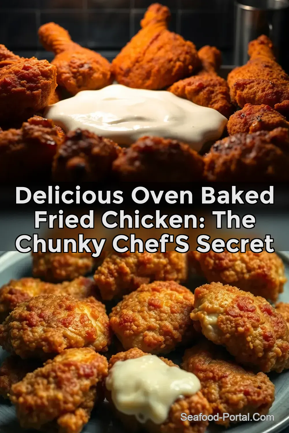 Delicious Oven Baked Fried Chicken: The Chunky Chef' s Secret : PIN FOR LATER Delicious Oven Baked Fried Chicken: The Chunky Chef' s Secret