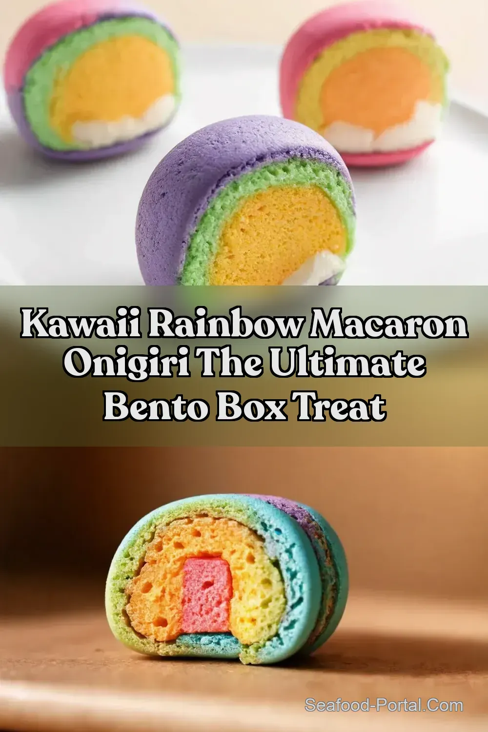 Rainbow Macaron onigiri Adorable Easy Bake Off Treat