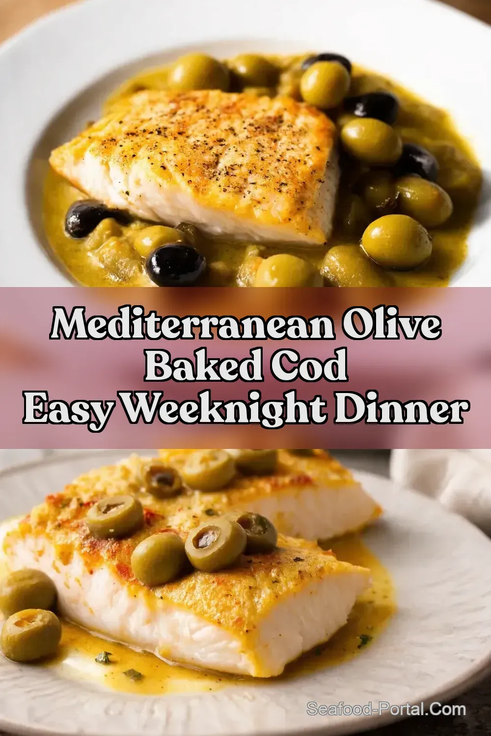 Mediterranean Baked Cod with Olives My Sunshine on a Plate