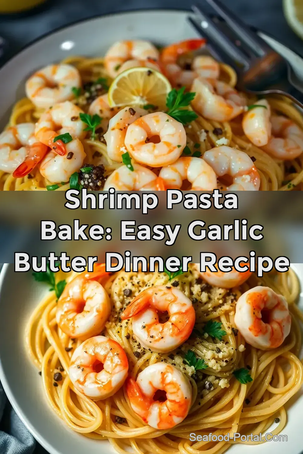 Shrimp Pasta Bake: Easy Garlic Butter Dinner Recipe : PIN FOR LATER Shrimp Pasta Bake: Easy Garlic Butter Dinner Recipe
