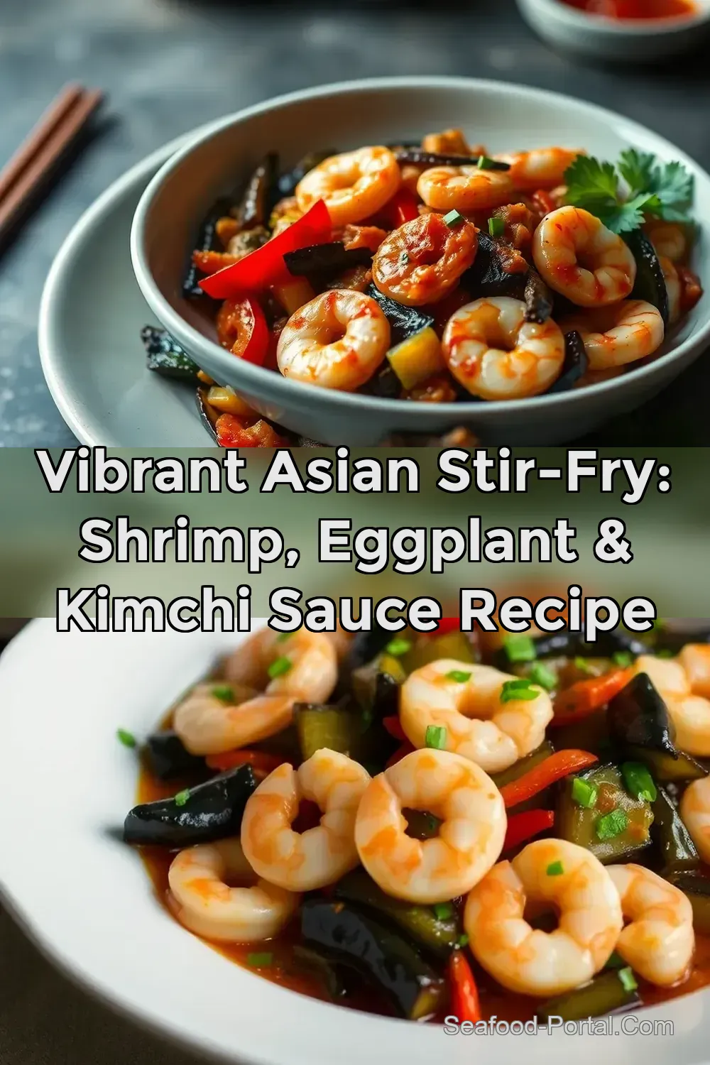 Vibrant Asian Stir-Fry: Shrimp Eggplant & Kimchi Sauce Recipe : PIN FOR LATER Vibrant Asian Stir-Fry: Shrimp Eggplant & Kimchi Sauce Recipe