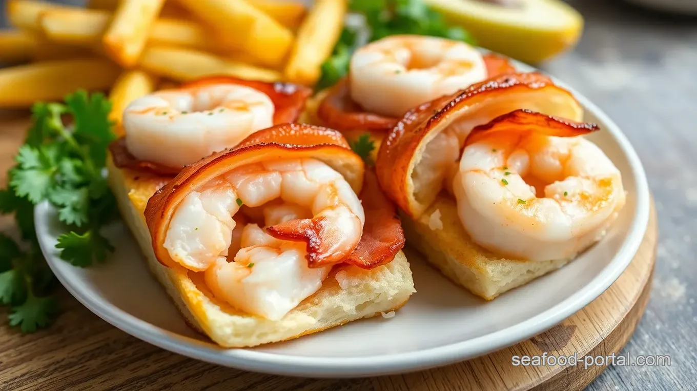 Shrimp and Crab Stuffed Bacon Rolls