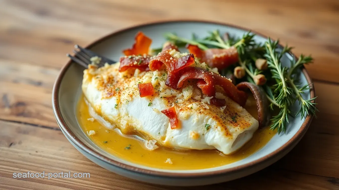 Baked Fish with Bacon and Parmesan Crust