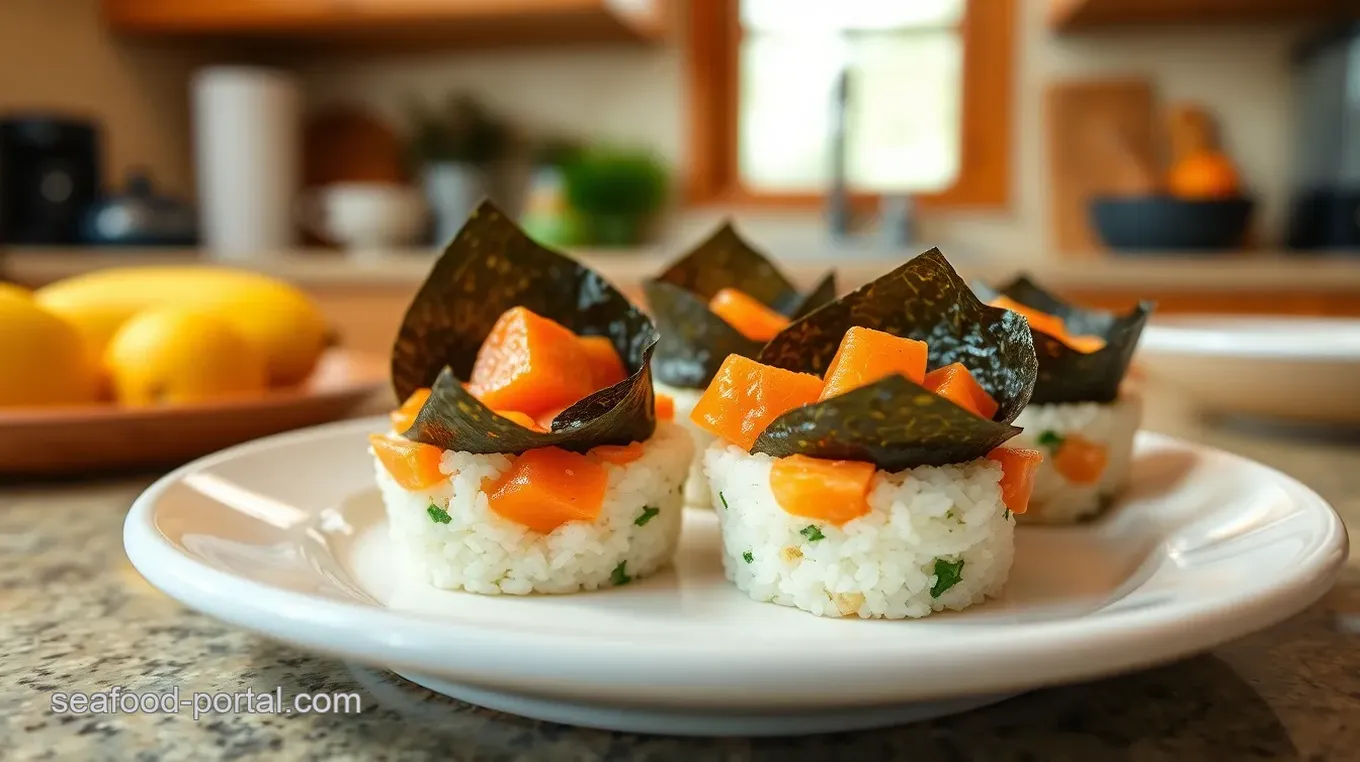 Baked Salmon Sushi Cups