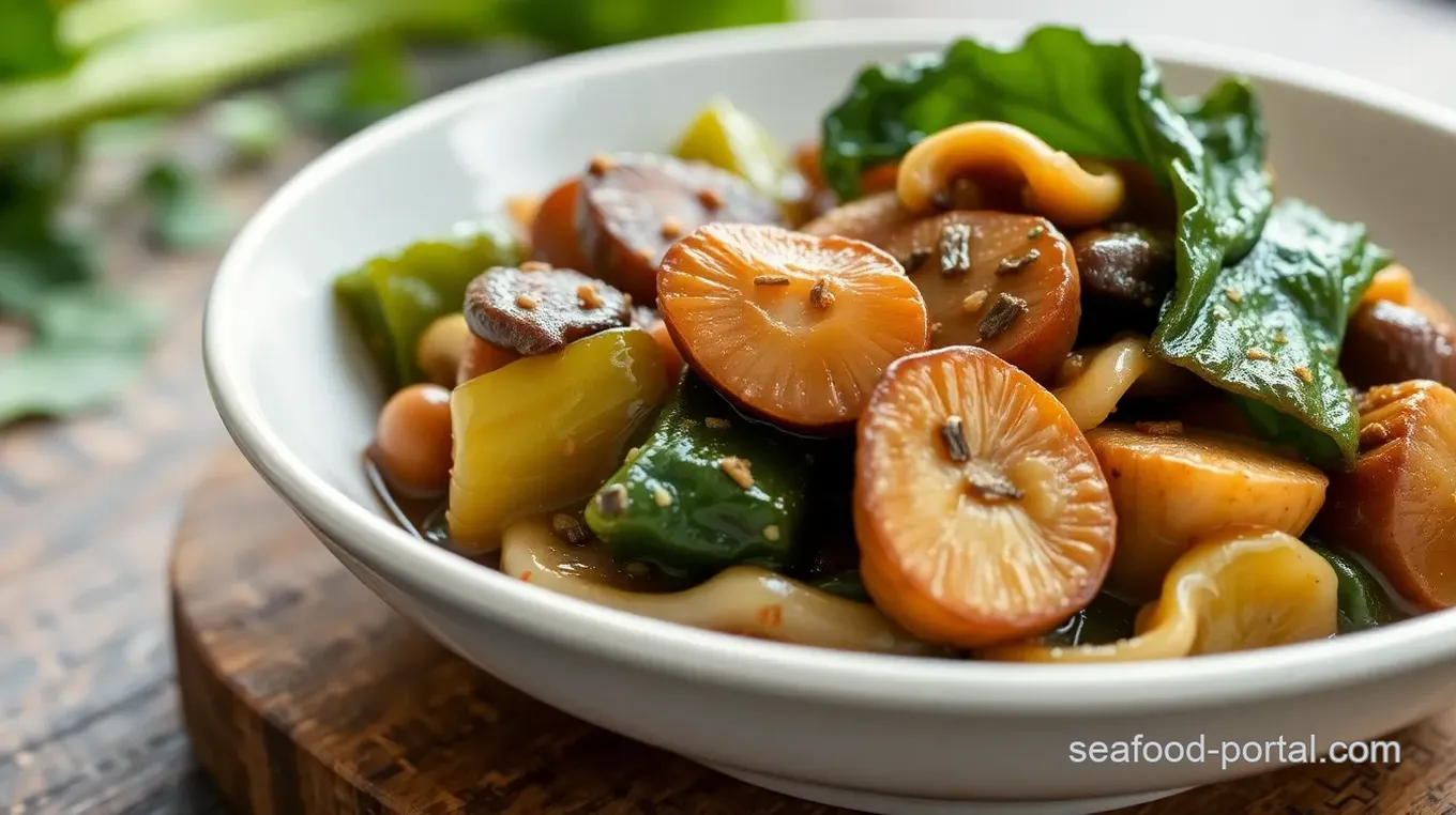 Braised Sea Cucumber with Mushrooms