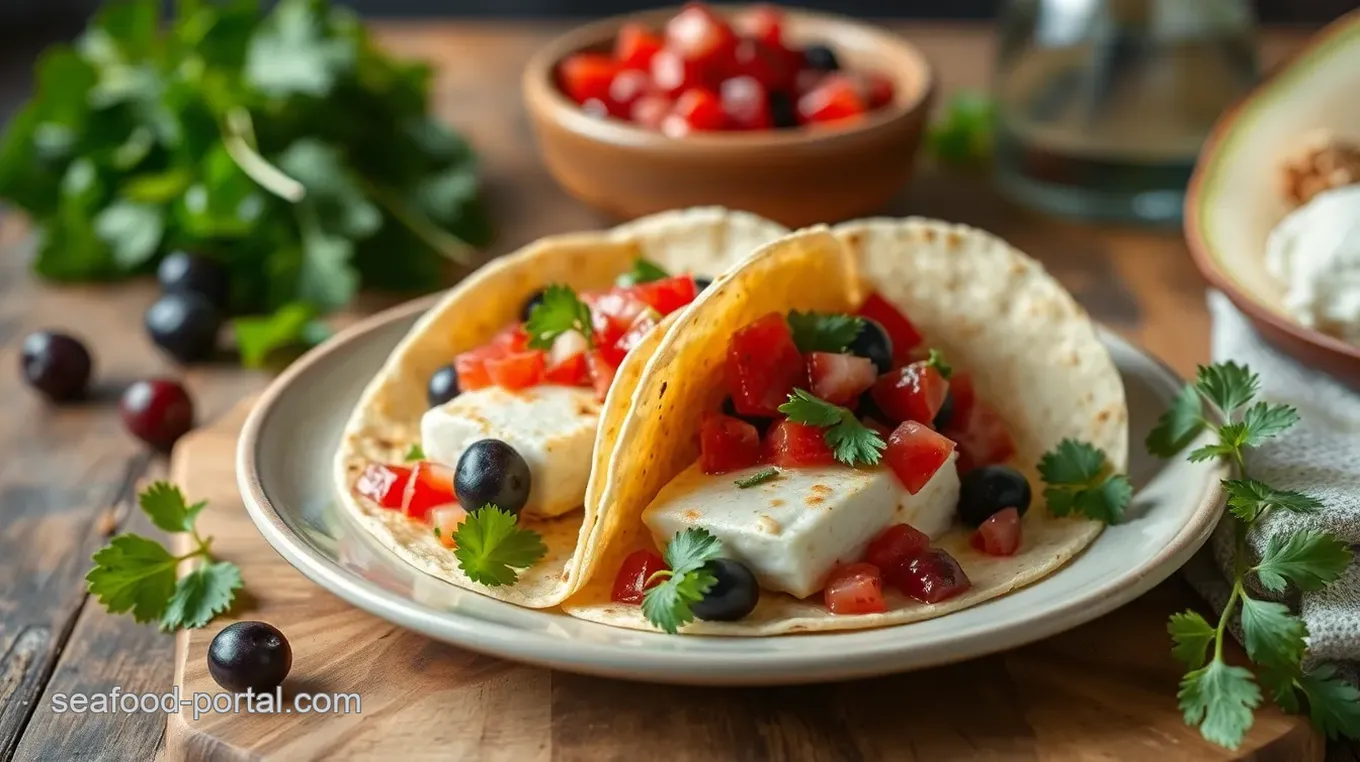 Coconut Oil Halibut Tacos with Berry Salsa