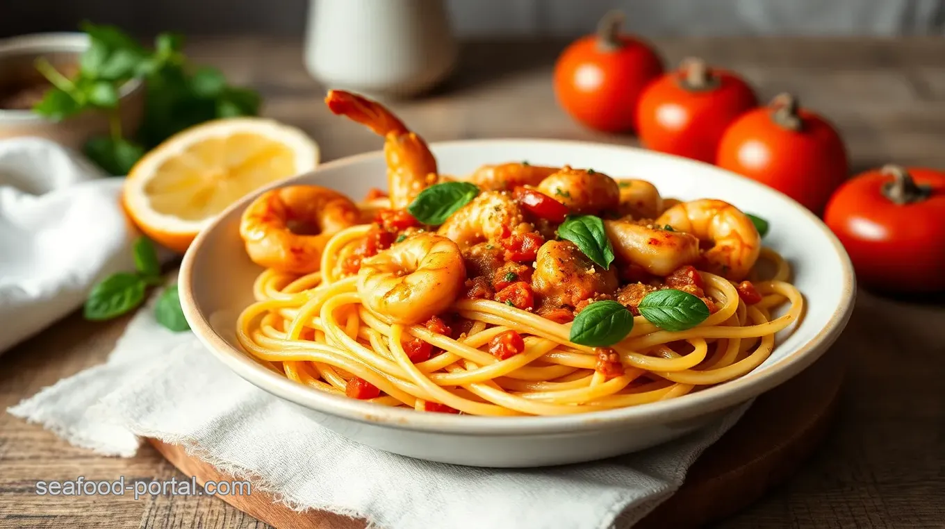 Linguine with Prawns and Spicy Tomato Sauce