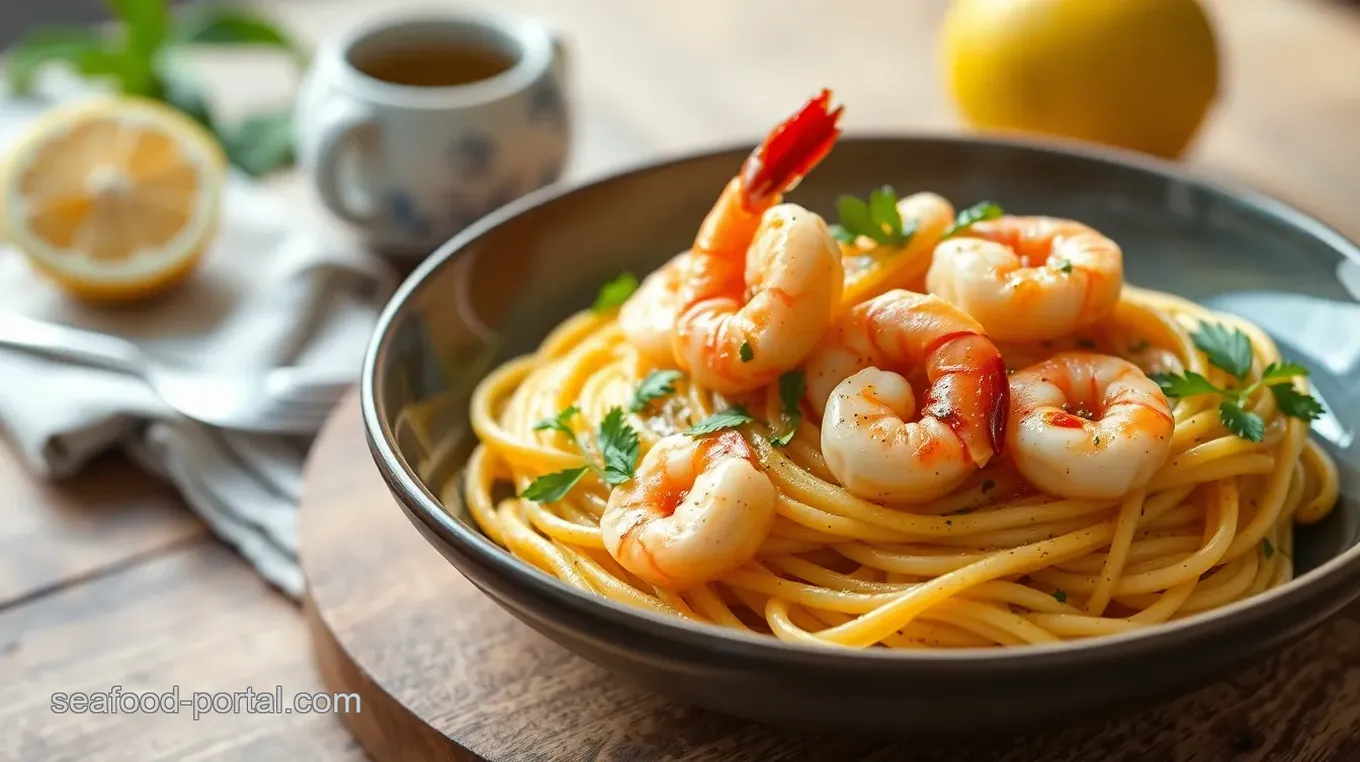 Shrimp Pasta with Citrus Garlic Sauce