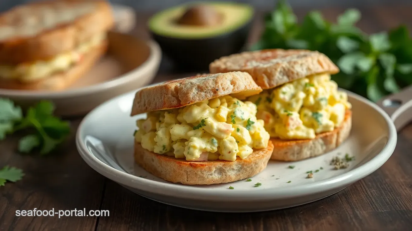 Creamy Avocado Egg Salad Sandwiches