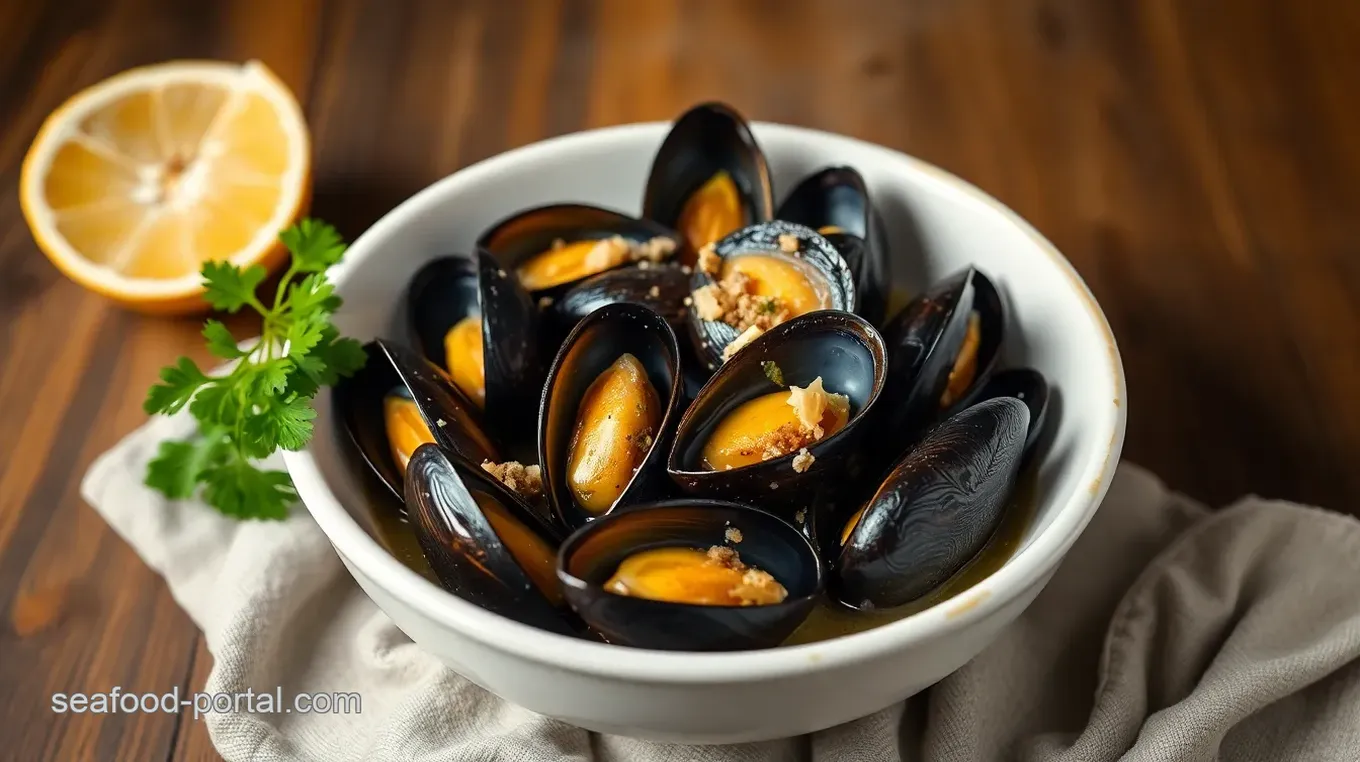 Savory Steam Mussels in White Wine & Garlic