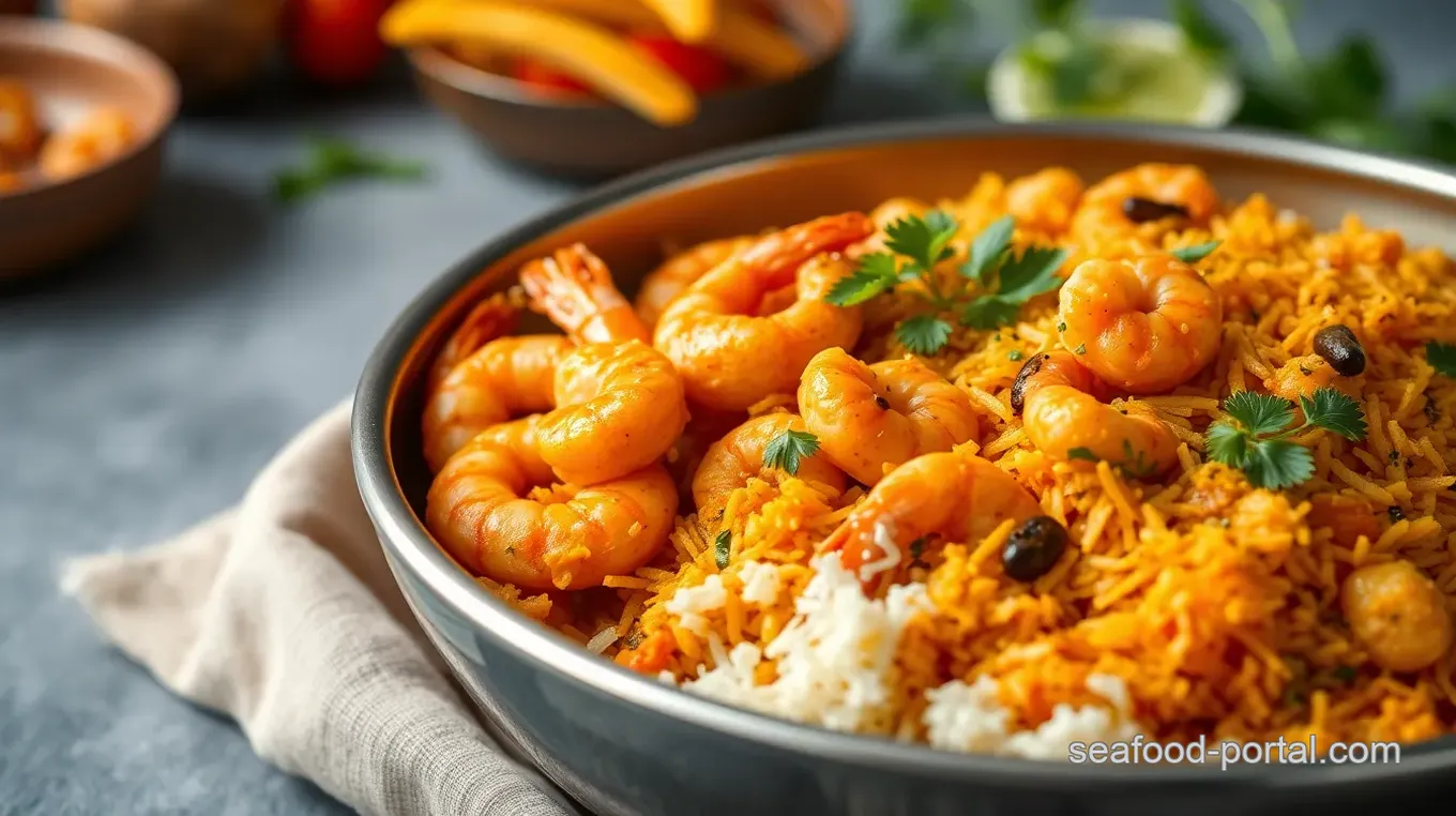 Delicious Prawns Biryani