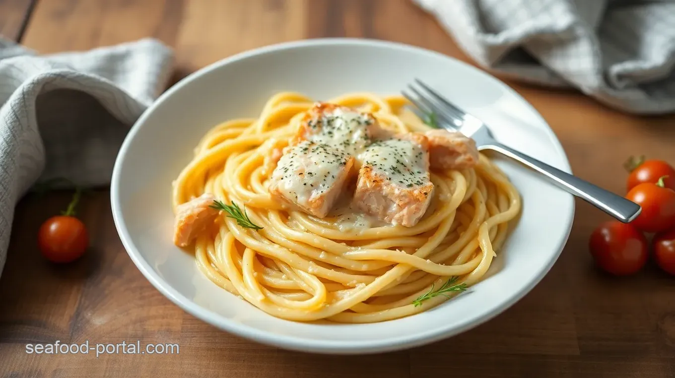 Delicious Salmon Pasta with Creamy Sauce