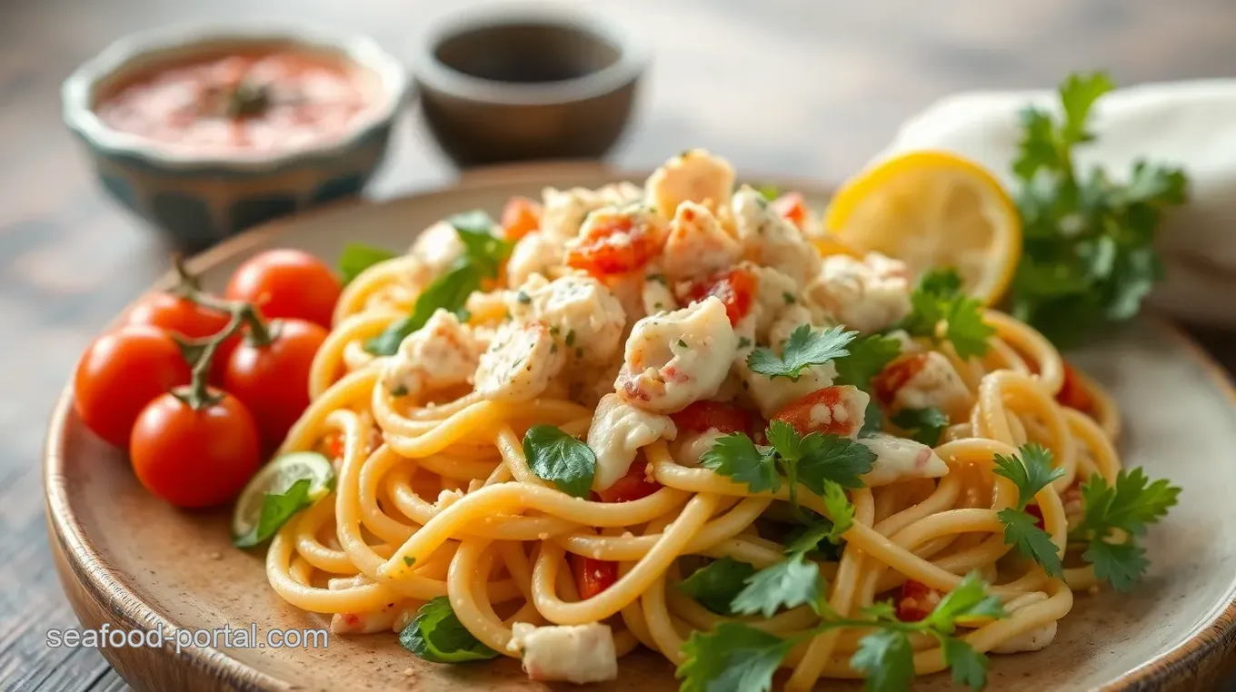 Quick Crab Pasta Salad with Fresh Veggies