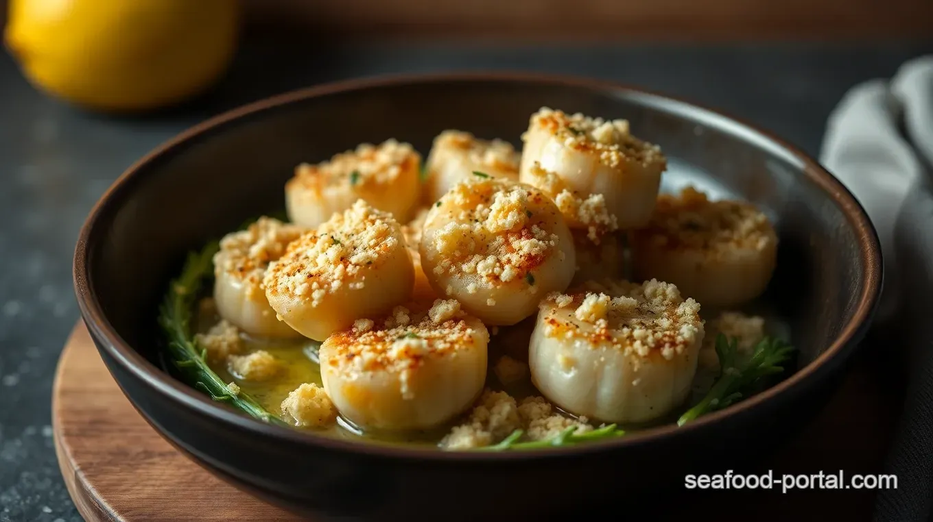 Divine Baked Scallops with Garlic Breadcrumb Topping Divine Baked Scallops with Garlic Breadcrumb Topping