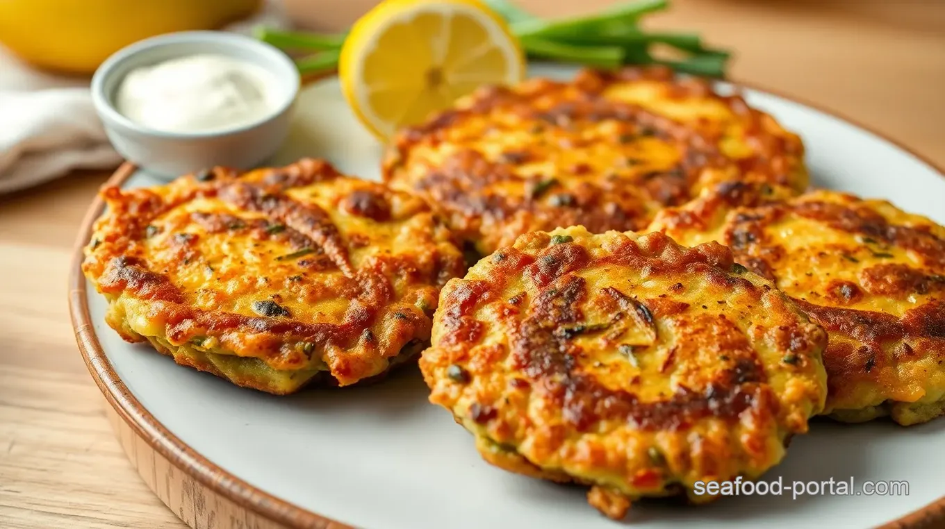 Fried Green Bean Fritters with Salmon