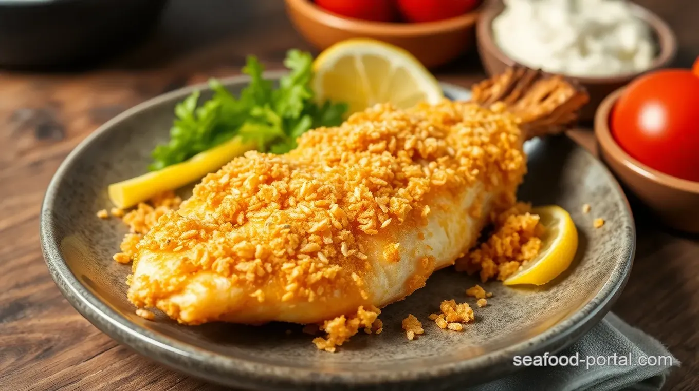 Fry Deboned Fish with Crunchy Cornflake Crust