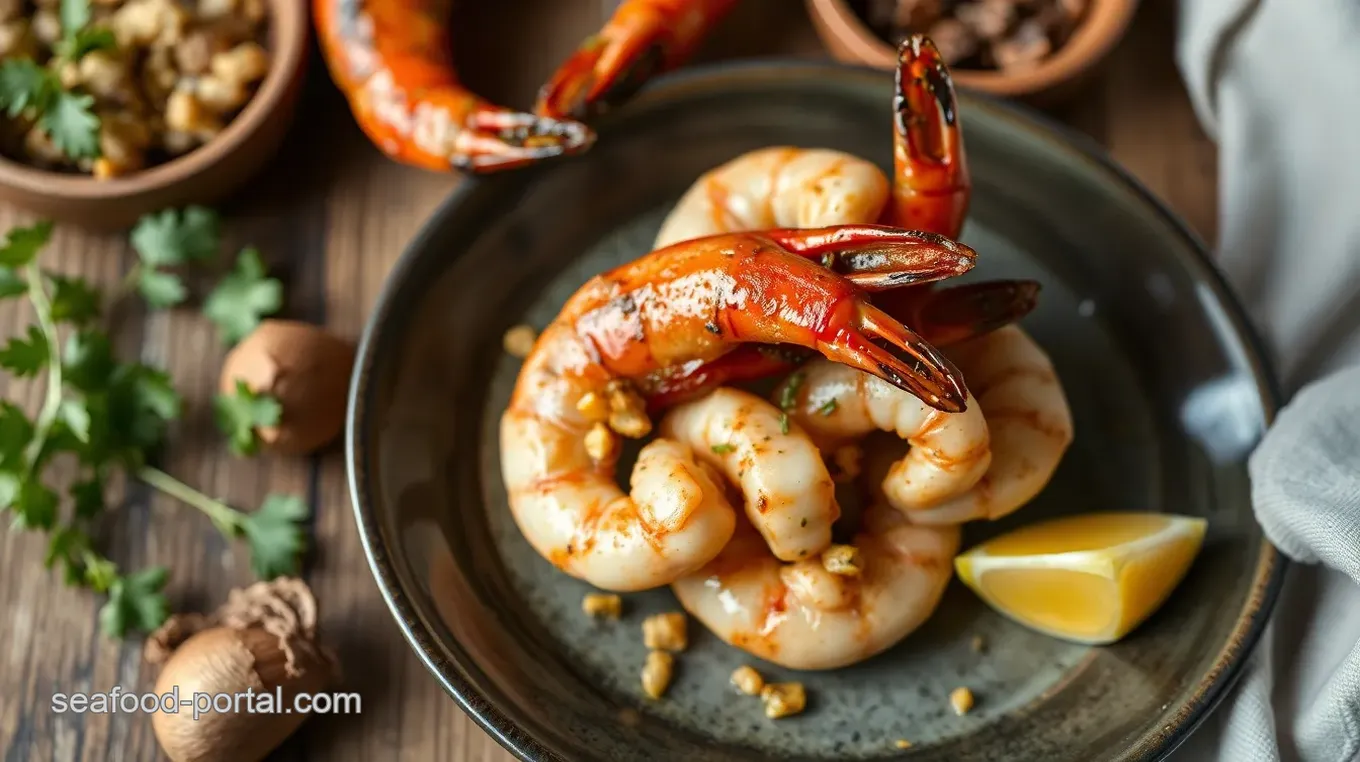 Grill Spicy Prawns with Garlic & Coriander