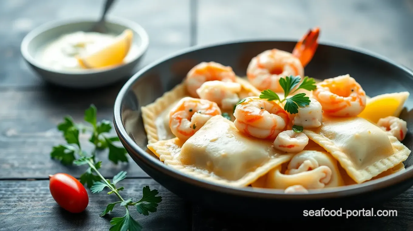 Luxury Homemade Seafood Ravioli with Lemon Butter Sauce