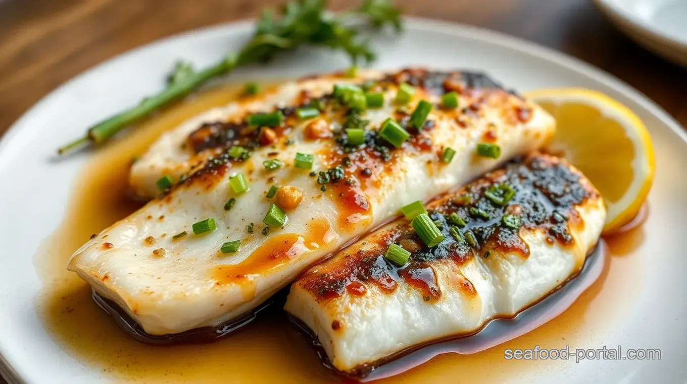 Oriental Sea Bass with Ginger Soy Glaze