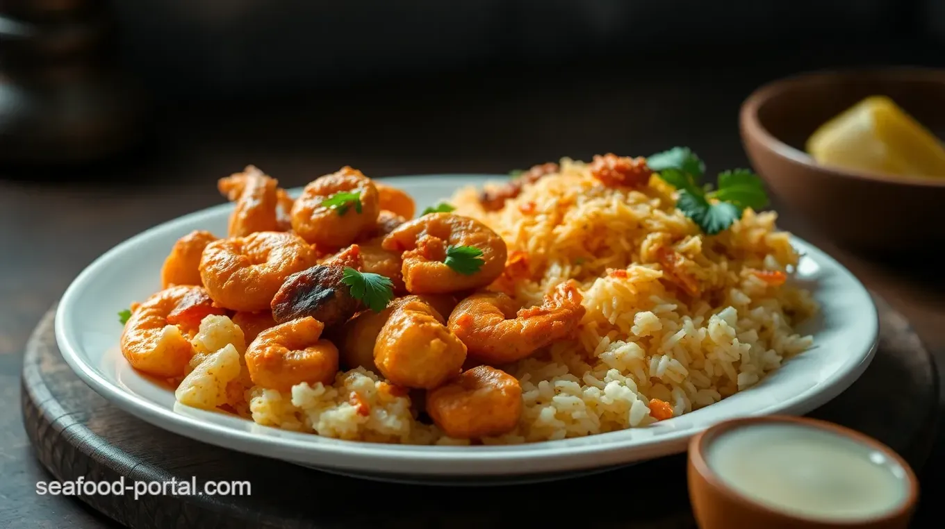 Prawn Fry and Biryani: Spicy Seafood Delight