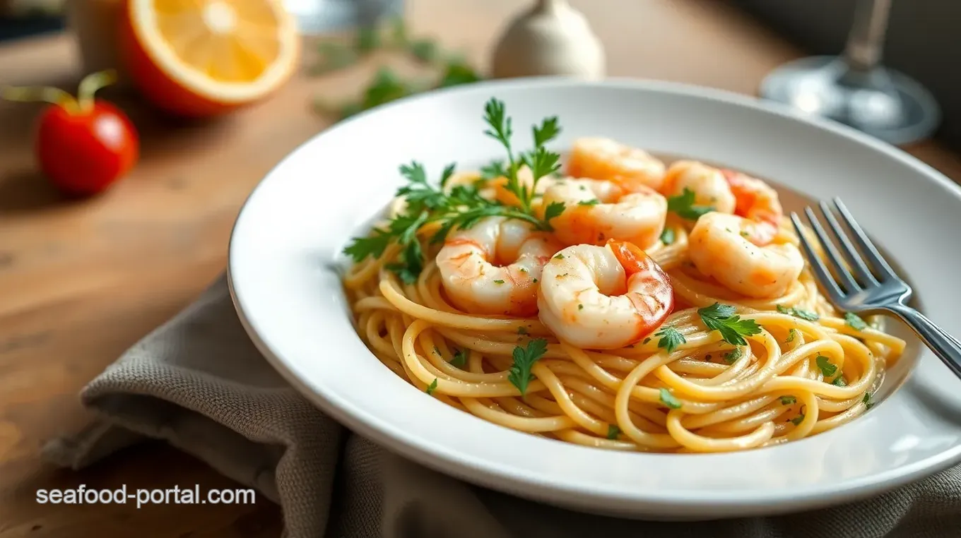 Quick Shrimp Linguine with Garlic and Herbs