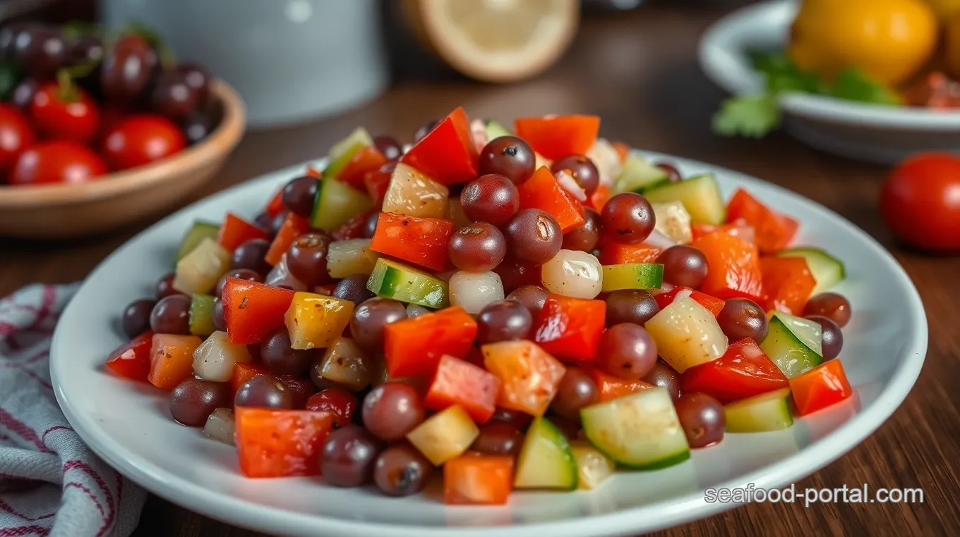 Refreshing Sea Grapes Salad with Citrus Vinaigrette