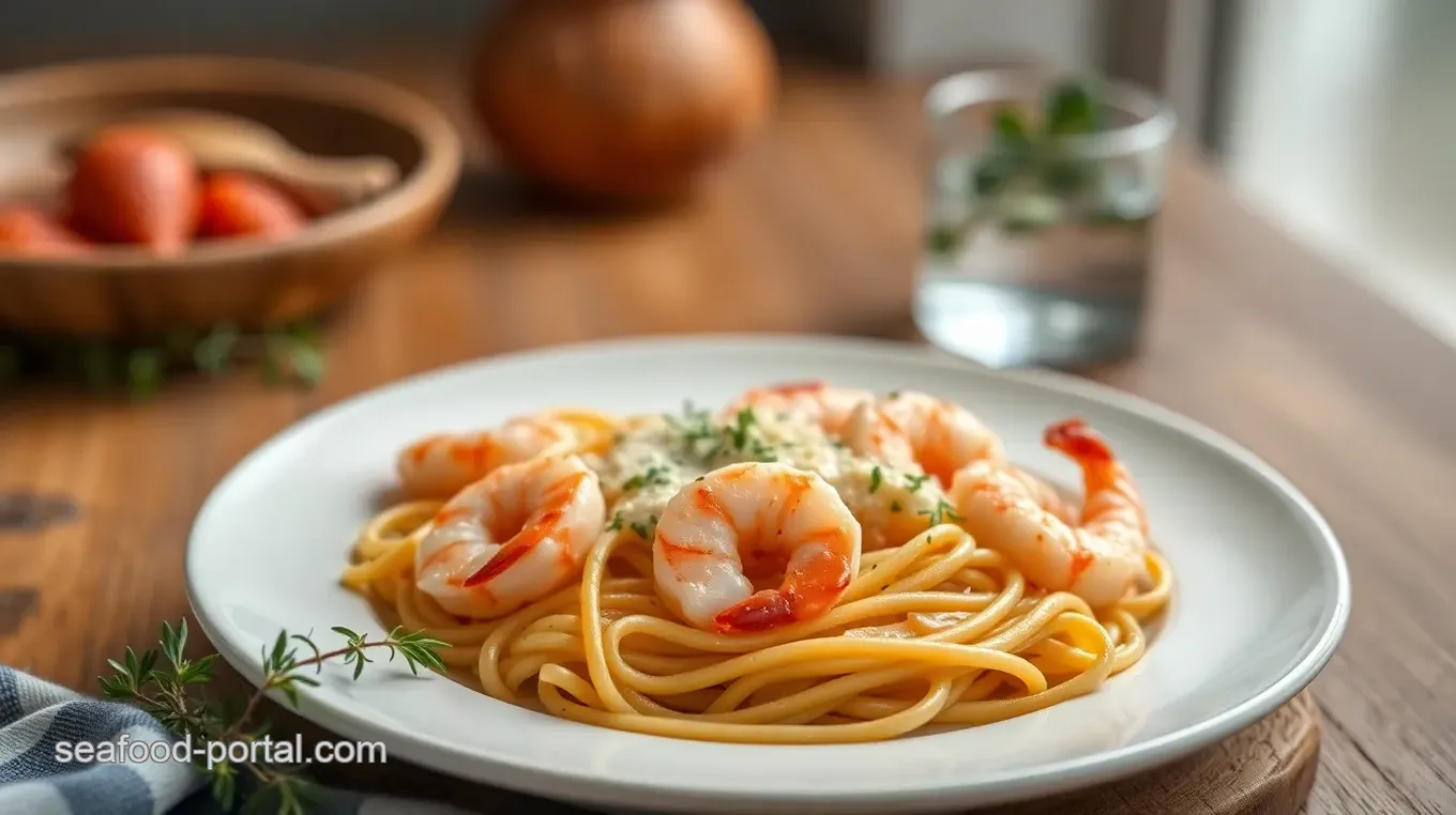 Sautéed Shrimp Pasta with Creamy Sauce