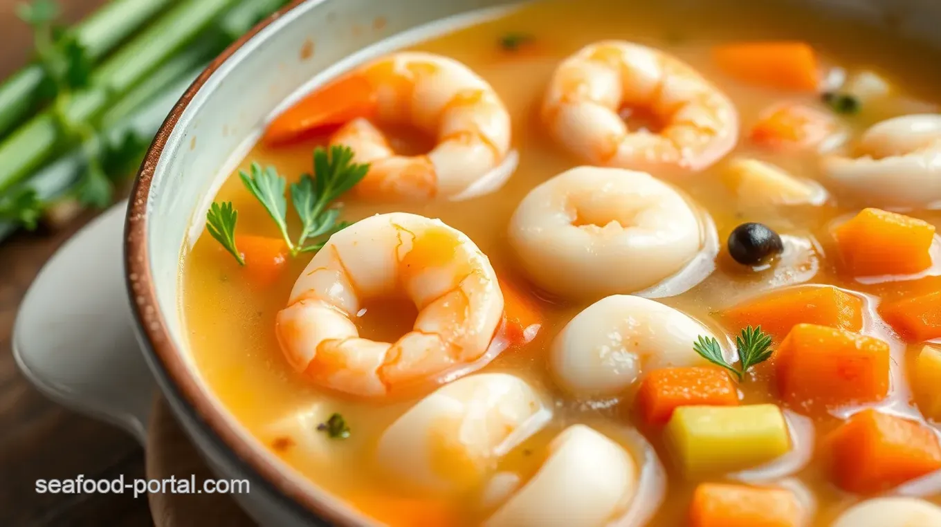 Light Seafood Soup with Fresh Herbs