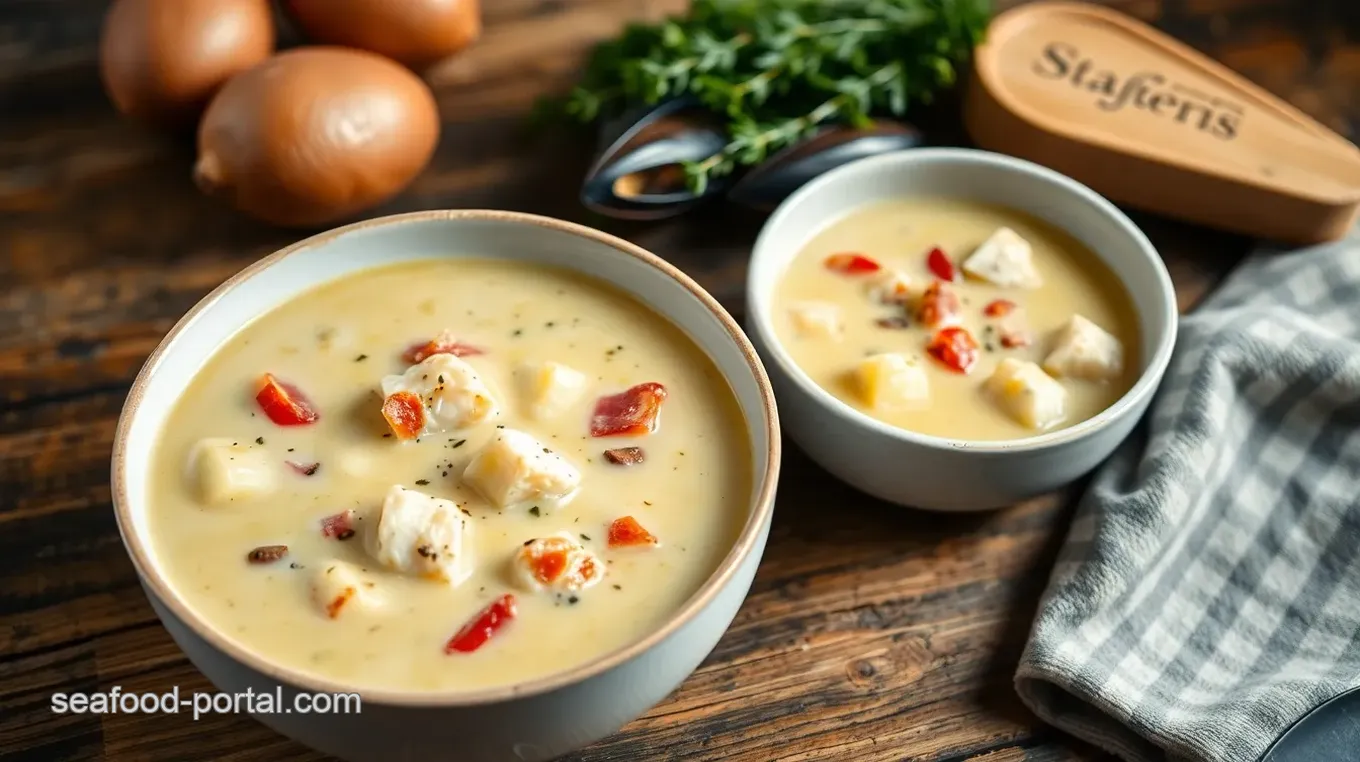 Creamy Bacon Cod & Mussels Chowder