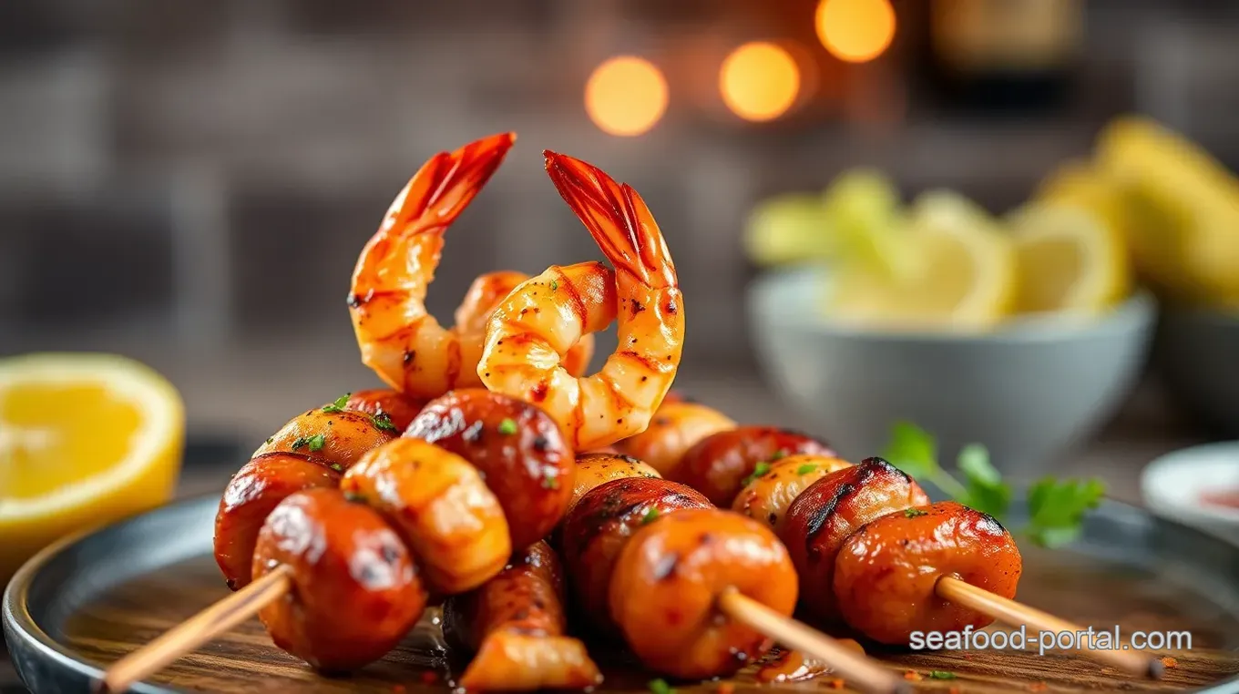 Sizzling Shrimp and Sausage Skewers Delight