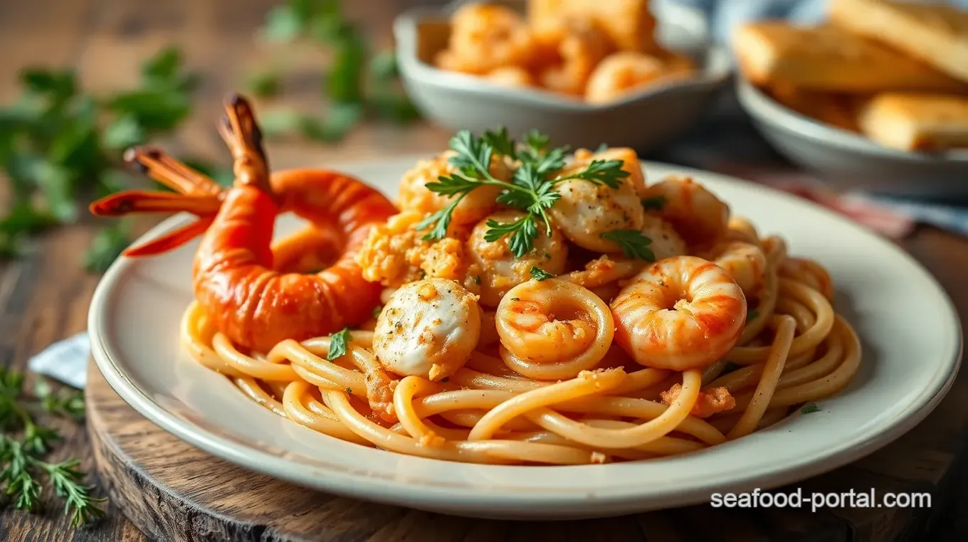 Sautéed Crab & Prawn Linguine Treat