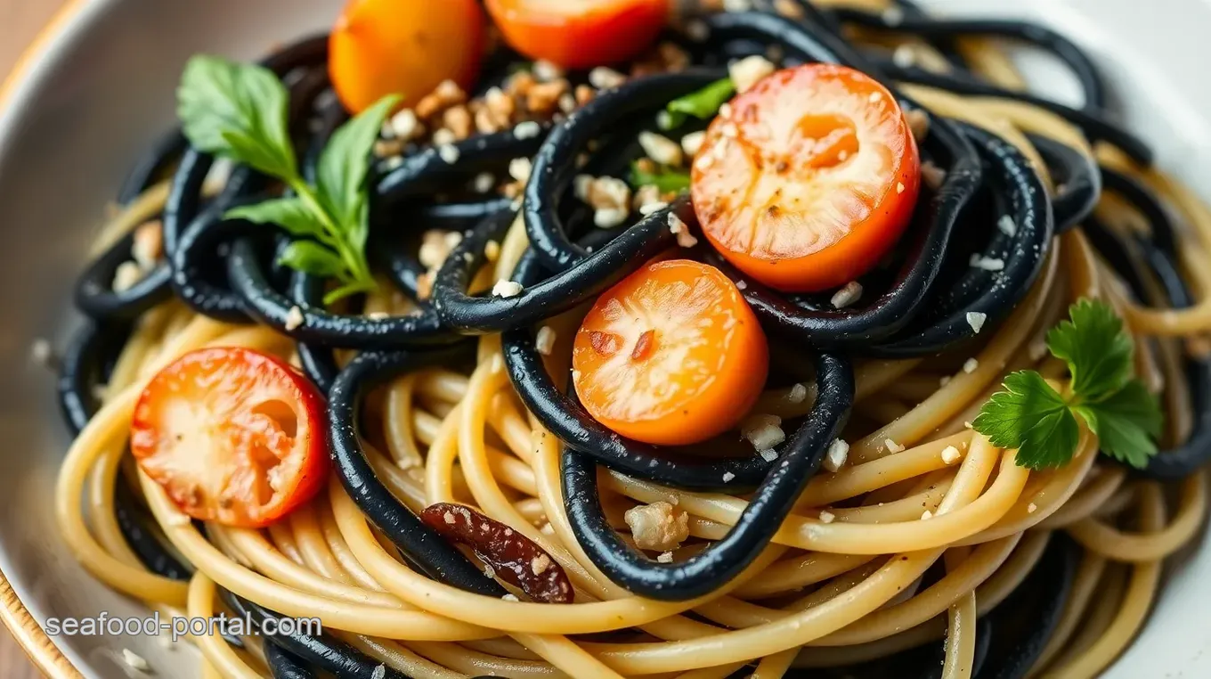 Squid Ink Seafood Pasta Recipe