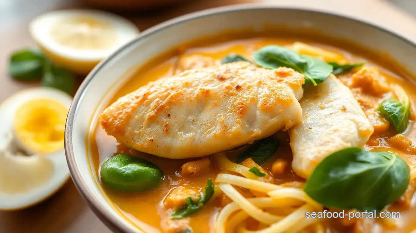 Steamed Mackerel Curry with Spinach and Basil