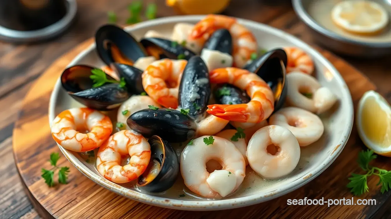 Seafood Medley with Creamy Polenta