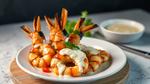 Grilled Prawns with Creamy Coconut Sauce