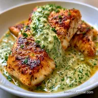 Air Fryer Cod Creamy Herb Sauce for 2