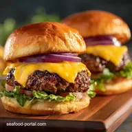 Air fryer bison burgers Juicy Moist Recipe with Smoked Cheddar