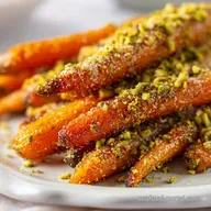 Baked Carrots with Brown Sugar and Pistachios - Sweet & Nutty Glaze