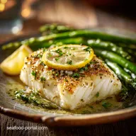 Baked Cod Fish with Lemon for 4 Servings