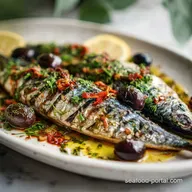 Easy Mediterranean Baked Mackerel Fish for 4 Servings