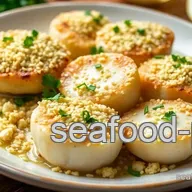 Baked Sea Scallops with Crispy Garlic Topping