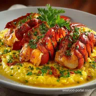Lobster Dishes: Tender Butter-Poached Tails with Saffron Risotto