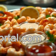 Classic Shrimp Cocktail Platter with Zesty Dipping Sauces