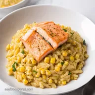 Creamy Dreamy Salmon Sweet Corn Orzo Easy Recipe