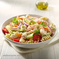 Seafood Pasta Salad Recipe with the Creamy Secret (for 8 Servings)