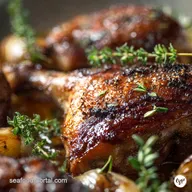 Crispy Air Fryer Duck Legs Confit Style Easy Thyme Garlic Recipe