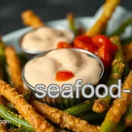 Crispy Fried String Bean Fries with Sriracha Mayo!