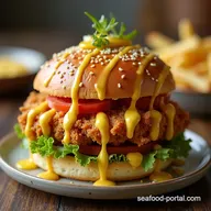 The Ultimate Crispy Fried Chicken Sandwiches with Honey Mustard